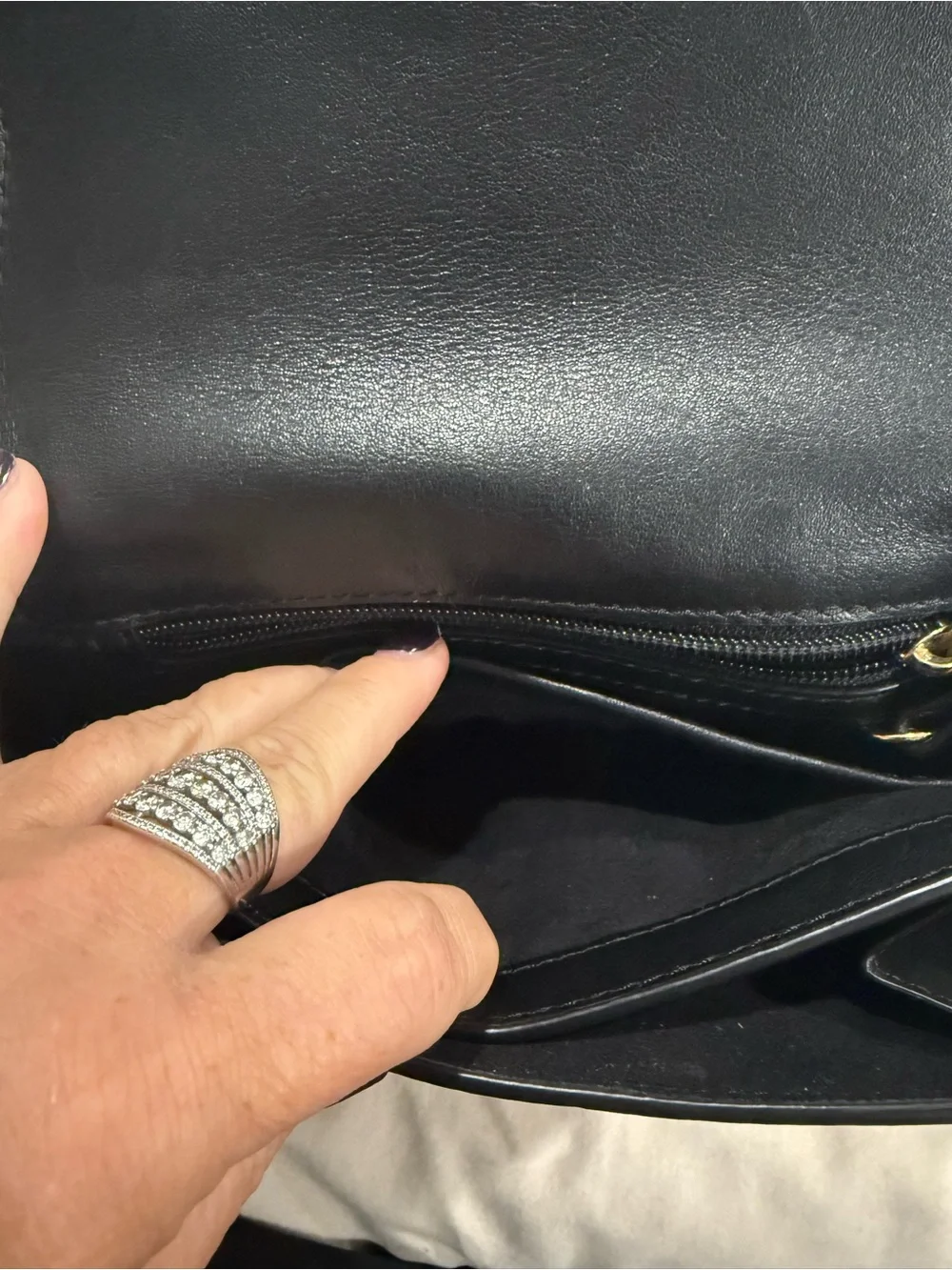 ⁠MICHAEL KORS Jolene black leather saddle bag with interlocking woven strap